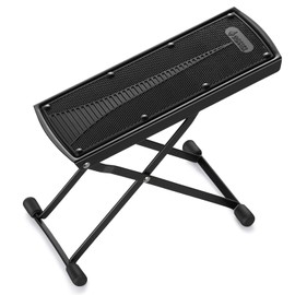 Donner Guitar Foot Stool, 6 Adjustable Height, Foldable, Iron Footrest, Non-Slip, Black