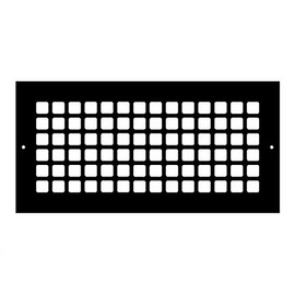 Reggio Register Square Series 6" x 14" Aluminum Grille, Black Without Mounting Holes - Made in USA | G816-ABNH