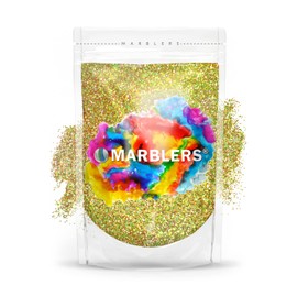 MARBLERS Holographic Glitter [Holo Olive Gold] 3oz (85g) | Fine | Non-Toxic, Vegan, Cruelty-Free | Face, Body, Eyeshadow, Hair, Festival, Party Makeup | Nail Art, Polish | Resin, Tumbler, Candle