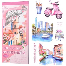 Journaling Sticker Book, 20 Sheets Urban Atmosphere Style Aesthetic Scrapbooking Stickers Kits, Scrapbooking Journal Stickers for Junk Journaling DIY Scrapbook Gift for Girl Kids