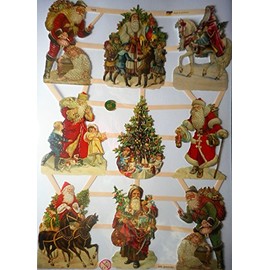 Glanzbilder Christmas Santa Claus Tree EF 7403 Wafer Pose Pictures Scrapbook Decoration GWI 442