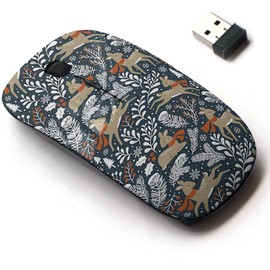 2.4G Wireless Mouse with Cute Pattern Design for All Laptops and Desktops with Nano Receiver - Cute Christmas