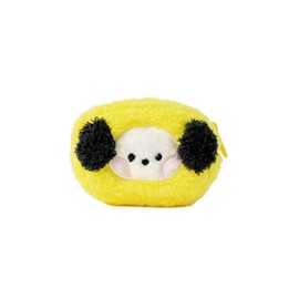Solomon Shoji BT21 Minini Coin Case (CHIMMY) Coin Case with Carabiner, Plush Coin Case, Plush Pouch, Coin Purse, Small Compartment, Fluffy, Fluffy