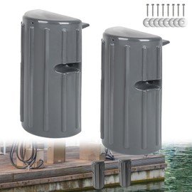 Dock Bumpers 2 Pack,Dock Fenders Bumper,Marine Dock Bumpers,Inflatable Dock Protection Boat Dock Bumpers Dock Bumper Guards Boat Dock Guards for Docking Includes Mounting Hardware(Grey)