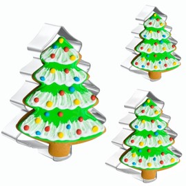 JOB JOL Cookie Cutters 3 PCS, Christmas Cookie Cutters, Christmas Tree, 3'' to 5''