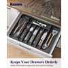 Kitsure Large Cutlery Organizer - Adjustable Silverware Utensil Drawer Organizer