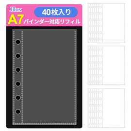 A7 Seal Pad, Transparent, 6 Holes, 40 Sheets, A7 Refill, Removable, Peel Off Paper, Sticker Mount, Transparent, PP Film, A7 Size, 6 Holes 0.7 inch (19 mm) Spacing, Pack of 40