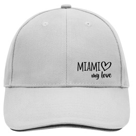 Huuraa Miami My Love Unisex Cap Size Dark Grey/White for All Fans of Miami USA Gift Idea for Friends and Family, Dark grey/white