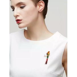 Fashion Parrot Shawl Sweater Brooch Pin for Women Girls Bird Animal Faux Pearl Rhinestone Pin Clip Scarves Dress Jackets Suit Backpacks Decoration Brooches Pins Cute Jewelry Gifts Christmas