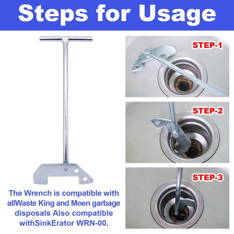 FullMayPro Garbage Disposer Unjamming Wrench/WRN-00 Garbage Disposal Wrench Tool,Garbage Disposal