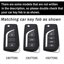 ontto Fit for Toyota Flip Folding Key Fob Case Metal Frame Key Shell Leather Car Key Holder for Auris Corolla Avensis Verso Yaris Aygo Scion TC IM Camry RAV4 Forturner Hilux,4-Button-Black