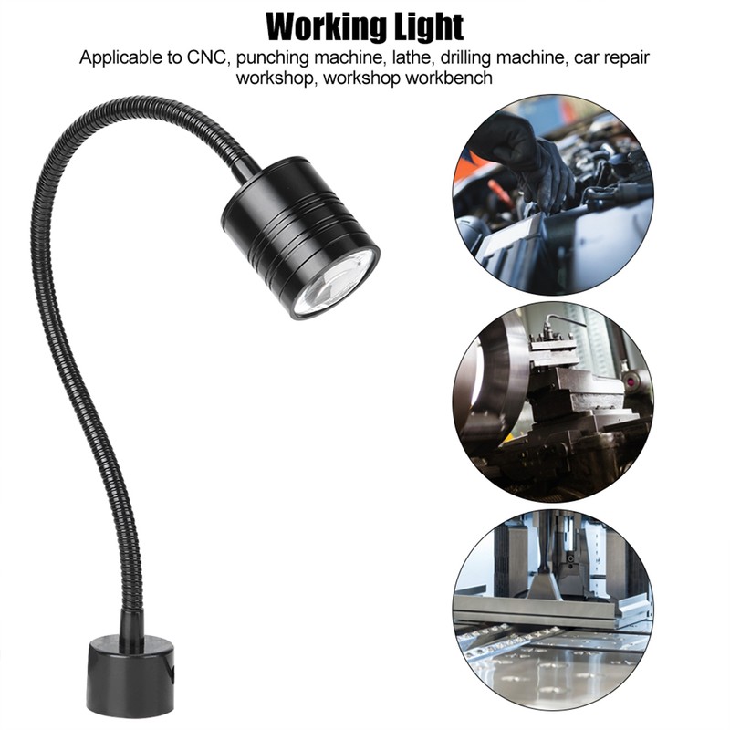 5W Black Goose Neck LED Working Light with Round Magnetic