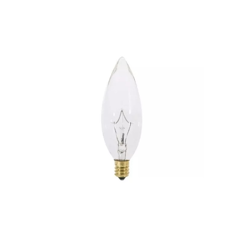 SATCO S3283 40W Clear Light Bulb E12/Candelabra Base Incandescnt Torpedo