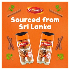 Schwartz Cinnamon Sticks 13 G | Jar | Pack of 6 | Whole to Preserve Flavour | Sweet, Warm, and Aromatic Taste | Perfect for Adding to Chilli & Lemon, Curries or Aromatic Biryani