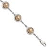 Real Stainless Steel Champagne Beads 7.5in Extension Bracelet - with