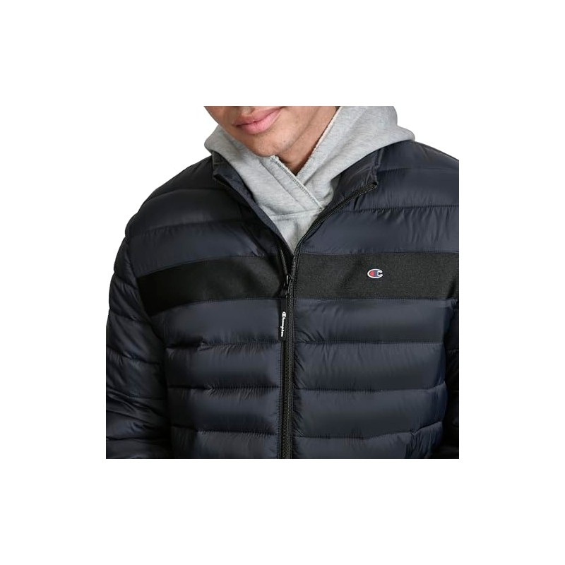 Champion Men's Lightweight Packable Puffer Jacket, Black