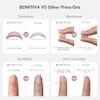 Uñas postizas Bonitiva cortas almendradas, gel suave blanco brillante reutilizable,