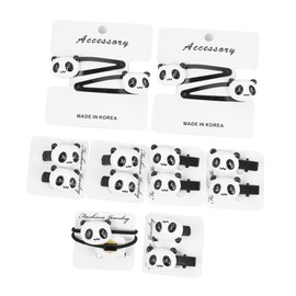 OATIPHO 16Pcs Cute Panda Hair Clips and Scrunchies Set Double-Headed Elastic Ponytail Holders for Boys and Girls and Toddlers Soft Resin Material for Everyday Use and Parties