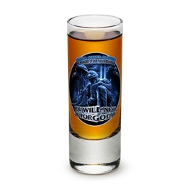 Erazor Bits Veterans American Soldier You Will Never Be Forgotten Glass with Logo Set of Shooter Shot Glass with Logo (2oz)