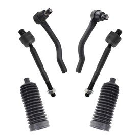 TRQ Front Steering Kit Rack and Pinion Bellow Tie Rod Compatible with 2016-2021 Honda Civic 2019-2022 Insight