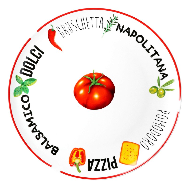 MamboCat 2 x large pizza plates, white, diameter 31 cm,