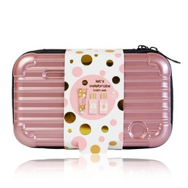 accentra - Let's celebrate Women's Gift Set in Hard Case - Bath & Shower Set with Tea Rose & Velvet Including Shower Gel, Body Lotion & Shampoo - 3-Piece Wellness Travel Set for Women and Girls