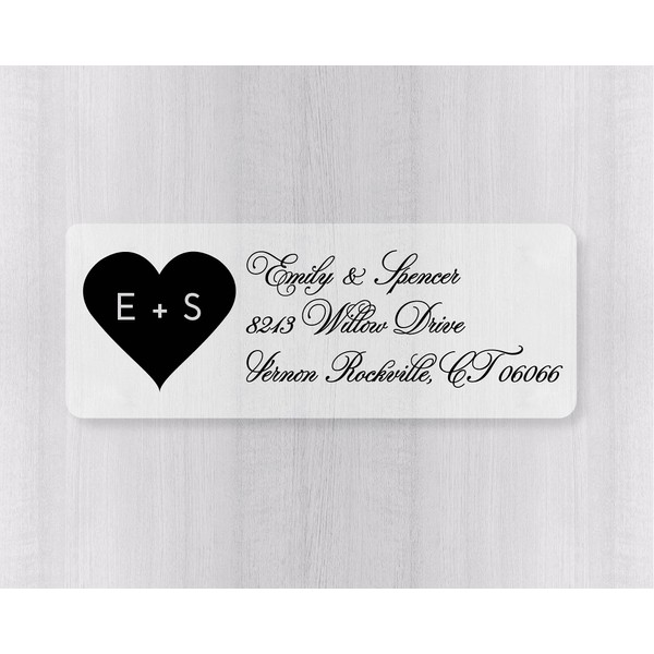 60ct - Return Address and Initials on Clear Transparent Labels