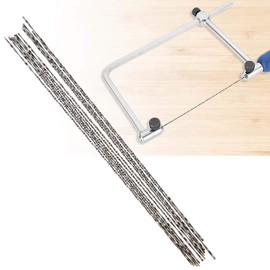 12PCS Spiral Scroll Saw Blades High Carbon Steel Wood Metal Plastic Cutting Kit 5 Inch and 12 Inch Sizes for Precision DIY Projects