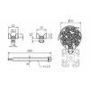 Cross Cable Tie Block, Slot 8, A2 = 4.4 mm,