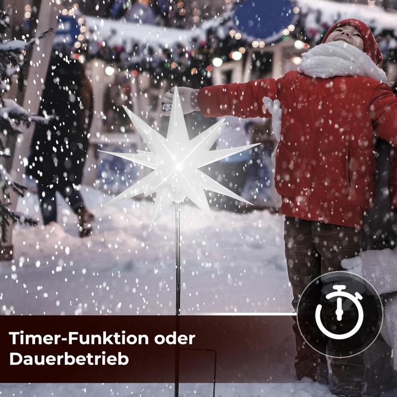 OVILUM 3D Star 57cm (White) with Ground Spike