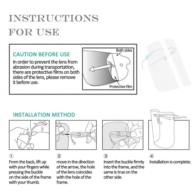 Luebel Pack Of 10 Full Face Protector Shield Visor with