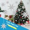 Haconba 8 Pack 7-Pointed 3D Paper Stars White Hanging Paper