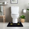Yamepuia Toilet Rug with Cutout, Black Cat Bath Mat, Non-Slip,