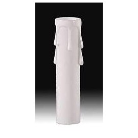 B&P Lamp® Candelabra Base, White Color Candle Covers with Drips, 4" Tall
