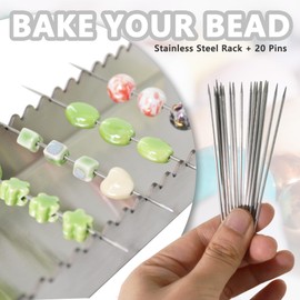 UPTTHOW Bead Baking Rack, Polymer Clay Tools, Drying Rack for Polymer Clay Jewelry Making Tool with 20 Skewers