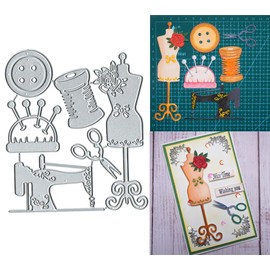 Sewing Machine Scissors Metal Die Cuts,Dress Clothes Stand Sew Supplies Cutting Dies Cut Stencils DIY Scrapbooking Decorative Embossing Paper Scrapbooking Card Making