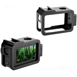 YUULNMOP Aluminum Camera Cage Cover for DJI OSMO Action 5/Action 3/4,Housing Vlogging Case Cooling Bezel Protective Frame with Quick Release Connector, 1/4" Thread Hole, Cold Shoe