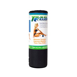 Travel Roller® Deluxe Foam Roller *BLACK* With Free Online Instructional Videos & Poster, Original (12.5" x 4.3")