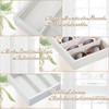 Amylove 4 Pcs Beige Sunglass Organizer Trays 4 Grids Velvet