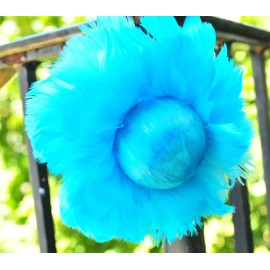 Feather Paradise Aqua Blue 6 inch Rose Ball/Ornaments