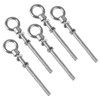 Pack of 5 Eye Bolts Long, 316 Stainless Steel Eye