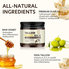 EHIOG EHIOG Whipped Tallow Cream – Rindertalg Creme mit Bienenwachs & Honig – Natürlicher Tallow Balm aus grasgefüttertem Beef Tallow – Tiefe Feuchtigkeitspflege für Gesicht & Körper