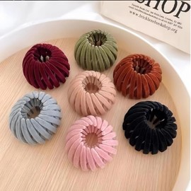Bird Nest Magic Hair Clip, 7PCS Lazy Plate Hairpin,Velvet Expandable Bun Fixed Hair Claw Vintage Retractable Ponytail Holder Hairpin Buckles for Women and Girls