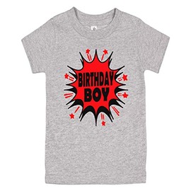 Aiden's Corner Handmade Boys Birthday Tee Shirts and Bodysuits - Super Hero Birthday Boy (Heather SH, 2T)