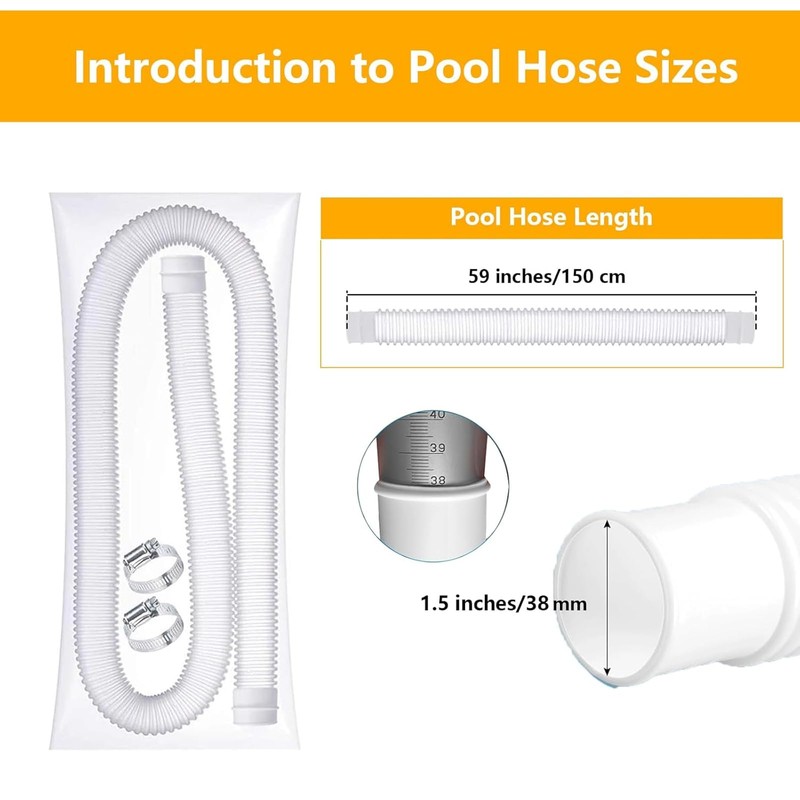 1.5" x 59" Pool Hoses for Above Ground Pools –