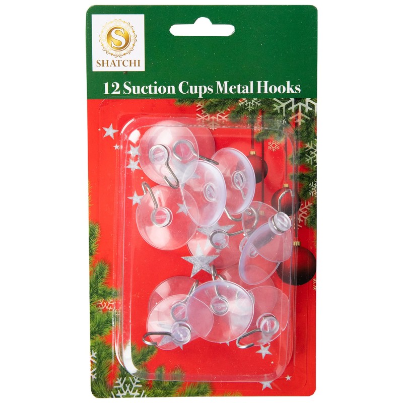 SHATCHI 12Pcs Suction Hooks – Rubber Sucker Pads with Metal
