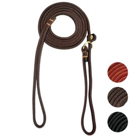 Guiding Star Slip Leads for Dogs,Leather Dog Leash for Small Dogs,Adjustable Slip Lead,Soft and Long Leash for Dogs,Slip Leash for Small Dogs,Training Leash for Small Dogs 6 ft x 1/4 inch Brown