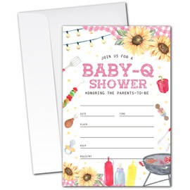 20 Pink Baby-Q Shower Invitations (103)