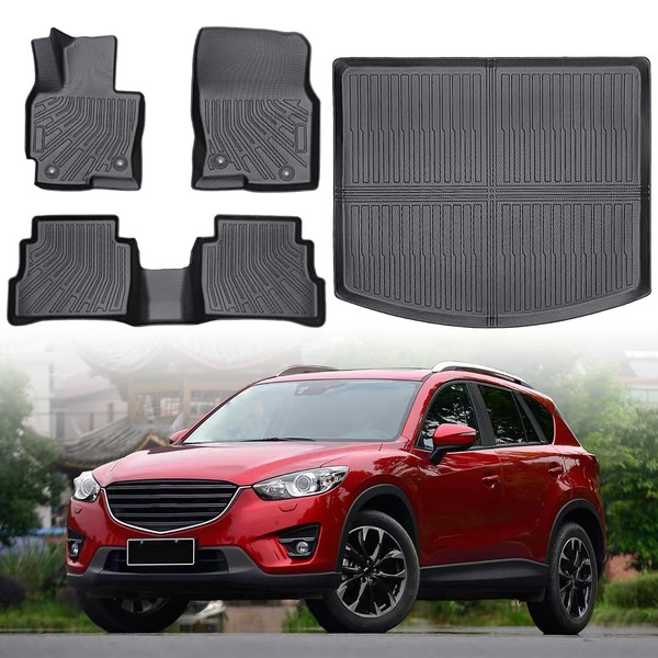 Floor Mats & Cargo Liner Compatible with 2013-2016 Mazda CX-5,All