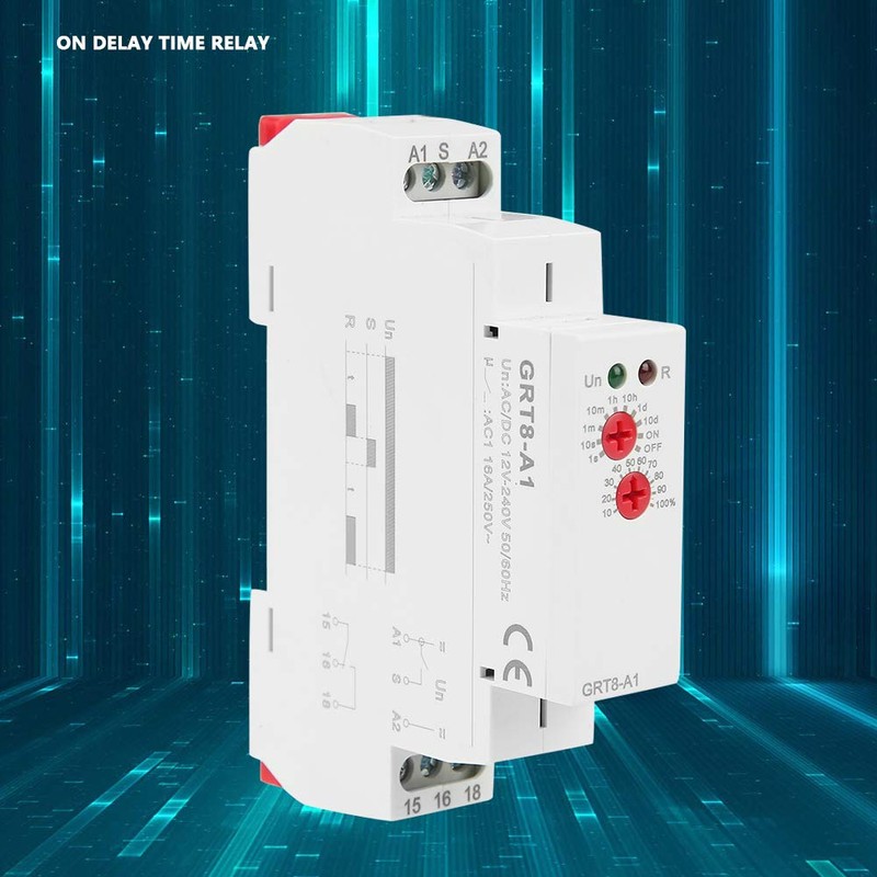 Oumefar Mini Power On Delay Relay AC/DC 12V~240V GRT8-A1 Time